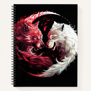 Licht Schatten Wolf Geist Tier Fantasy Notizbuch