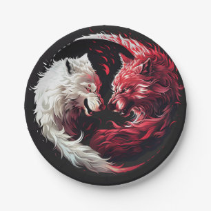 Licht Schatten Wolf Geist Tier Fantasy Pappteller