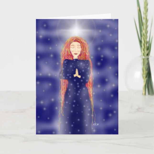 "Licht senden" Weihnachtsgrüßkarte Feiertagskarte (Vorderseite)