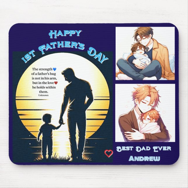 Licht - Sonnenuntergang von Vater und Kind Mousepad (Vorne)