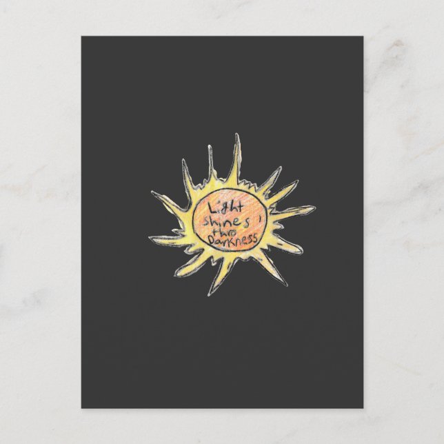 Licht strahlt durch Dunkelheit Postkarte (Vorderseite)