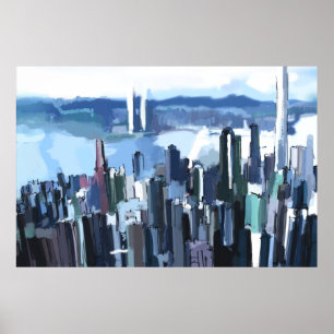 Licht u. Blau Poster