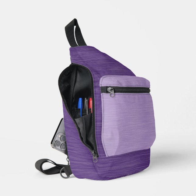 LICHT UND DUNKEL LILA GESCHWINDIGTES METALLSEHEN CROSSBODY BAG (Offen)