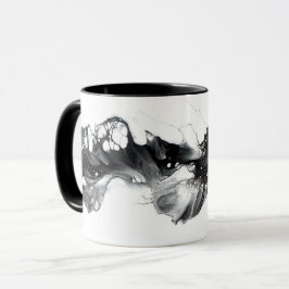 Licht und Dunkelheit Abstrakte Schwarz-Weiß-Flüssi Tasse