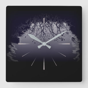 Licht und Dunkelheit Quadratische Wanduhr