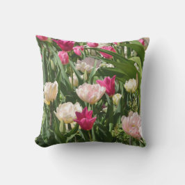 Licht und dunkles rosa Tulpe throwpillow Kissen Für Draußen