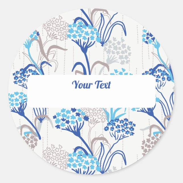 Licht und Luft-Hydrangea-Muster Runder Aufkleber (Vorderseite)