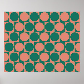 Lichtbildfernseher Wall-Effect Circles Pink Poster