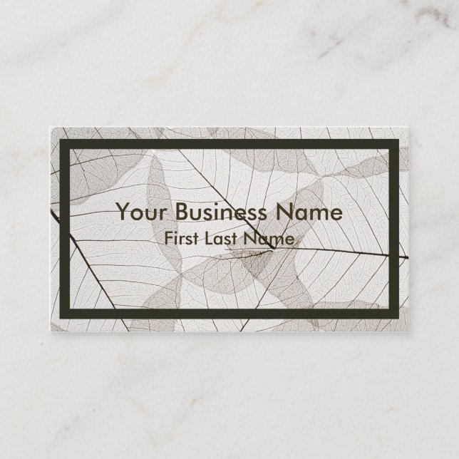 Lichtblättrige Kunsthandkarten Visitenkarte (Vorderseite)