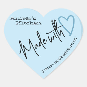 Lichtblau aus der Küche mit Liebe Backen Herz-Aufkleber