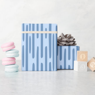 Lichtblau gestreiftes Muster Geschenkpapier