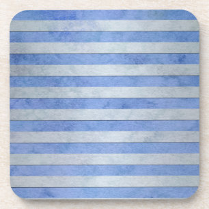 Lichtblau und grau Wasserfarben Streifen Muster Getränkeuntersetzer