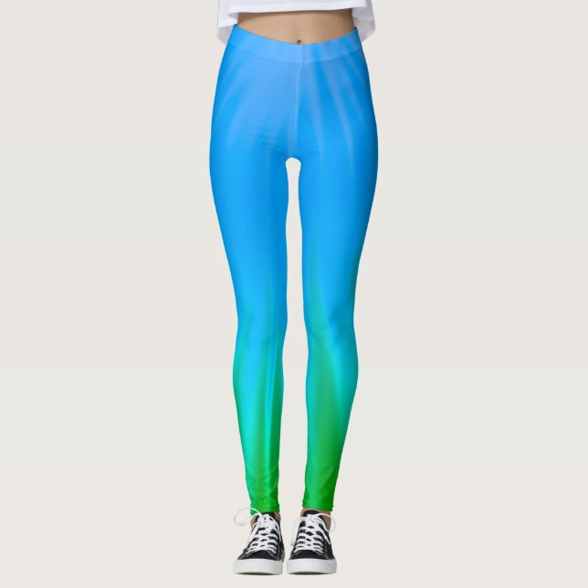 Lichtblau und grün leggings (Vorderseite)