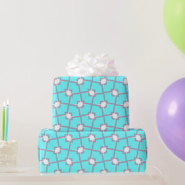 Lichtblau und weiß geometrisches Muster Geschenkpapier