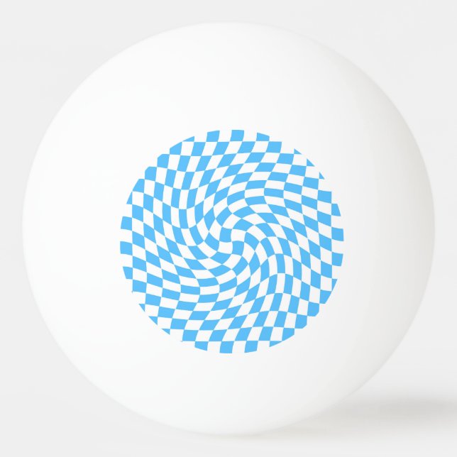 Lichtblau und weiß kariertes Prüfbrett-Muster Tischtennisball (Vorderseite)