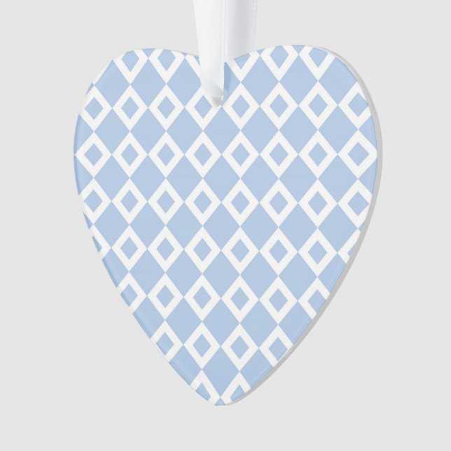 Lichtblau und weißes Diamantmuster Ornament (Vorderseite)