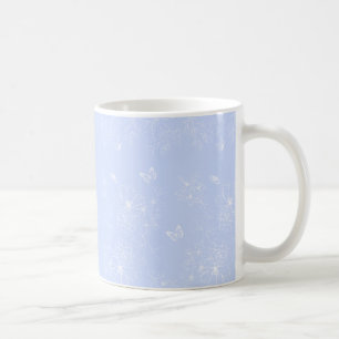 Lichtblaue Blumenmuster, floral, Minimalistisch Kaffeetasse