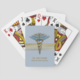 Lichtblaue Caduceus Medical Gold Foil Imitate Stre Spielkarten