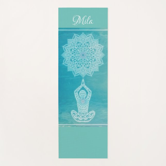 Lichtblaue Meditation Yogamatte (Vorderseite)
