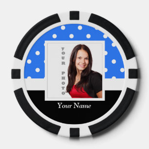 Lichtblaue Polodot-Bildvorlage Pokerchips