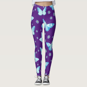 Lichtblaue Schmetterlinge Leggings