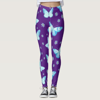 Lichtblaue Schmetterlinge Leggings