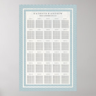Lichtblaue Seigaiha-Seekarte für Hochzeiten/Verans Poster