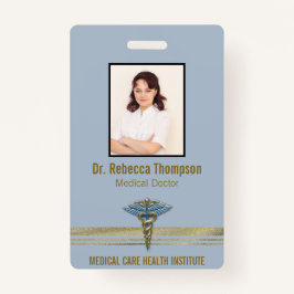 Lichtblauer Caduceus Gold Foil Streifen ID Ausweis