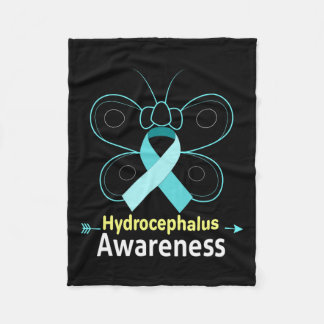 Lichtblauer Kohlenwasserstoff-Hydrocephalus-Bewuss Fleecedecke