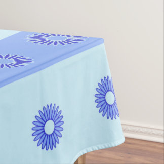 Lichtblaues dunkles blaues Blume-Muster Tischdecke