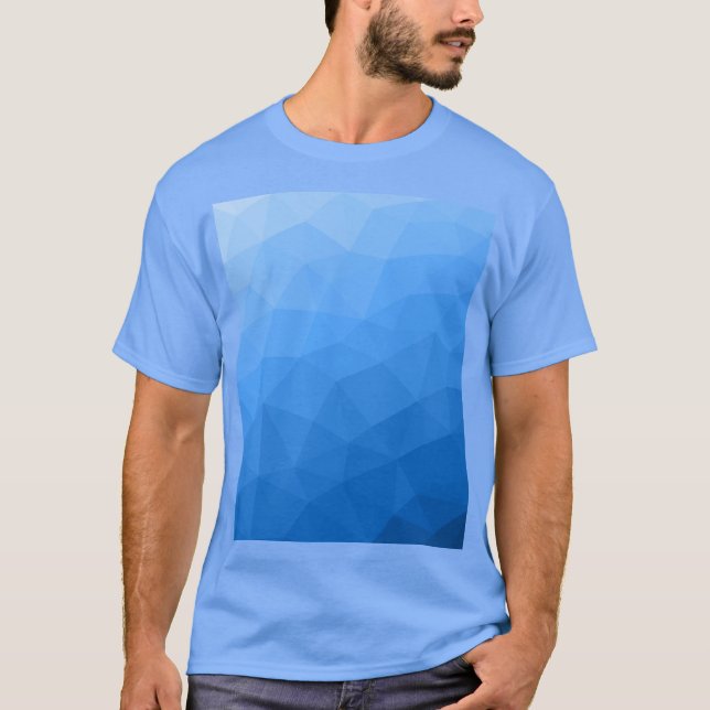Lichtblaues geometrisches Muster T-Shirt (Vorderseite)