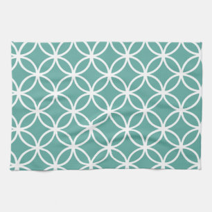 Lichtblaues modernes Zirkularmuster Geschirrtuch