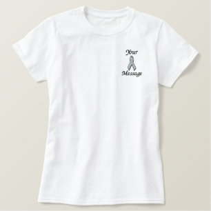 Lichtblaues Sensibilisierungsband - Anpassen Besticktes T-Shirt