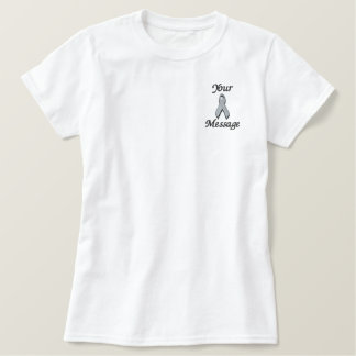 Lichtblaues Sensibilisierungsband - Anpassen Besticktes T-Shirt