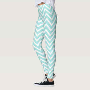 Lichtblaues Zickzack Muster Leggings