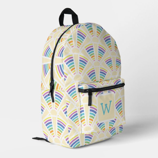 Lichtbögen Bedruckter Rucksack (Rückseitige Ecke links)