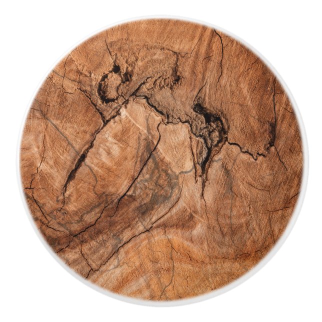 Lichtbraunes Holzdesign Keramikknauf (Vorderseite)