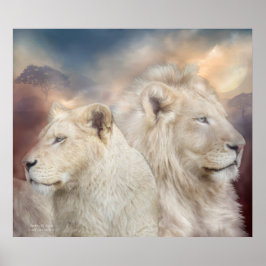 Lichtbrillen - Weißes Löwenkunstposter/Printwerbun Poster