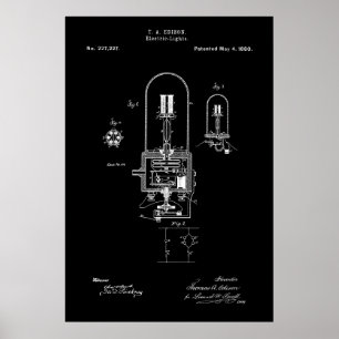 LICHTBULB - EDISON - PATENT 1880 POSTER