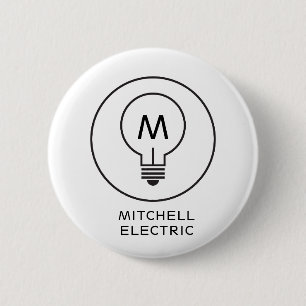 LICHTBULBONOGRAMM-LOGO auf WEISS für ELEKTRIKANE Button