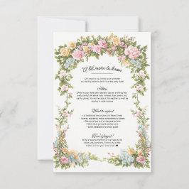 Lichtdurchflutete Florals Brautparty Details Karte