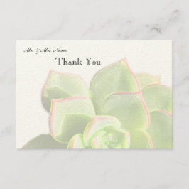 Lichtdurchlässiger grüner Succulent danken Ihnen Dankeskarte