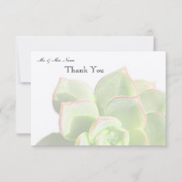 Lichtdurchlässiger grüner Succulent danken Ihnen Dankeskarte