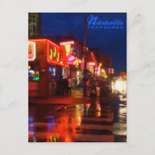 Lichter am Broadways Nashville Tennessee - Postkar Postkarte