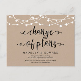 Lichter, Änderung von Plänen, Hochzeit verschoben Postkarte