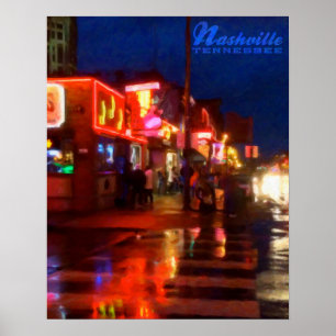 Lichter auf Broadway, Nashville, Tennessee - Poster