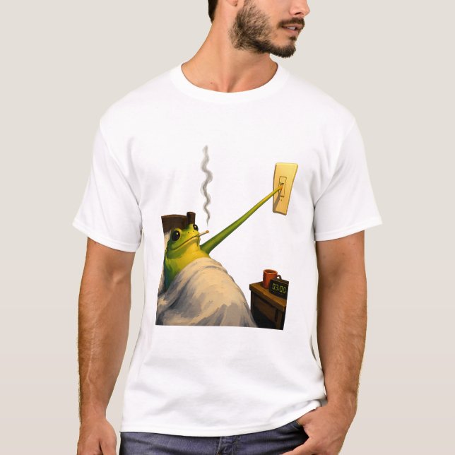 Lichter aus, immer noch wach T-Shirt (Vorderseite)