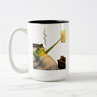 Lichter aus, immer noch wach zweifarbige tasse