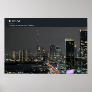 Lichter der Stadt Dubai Poster