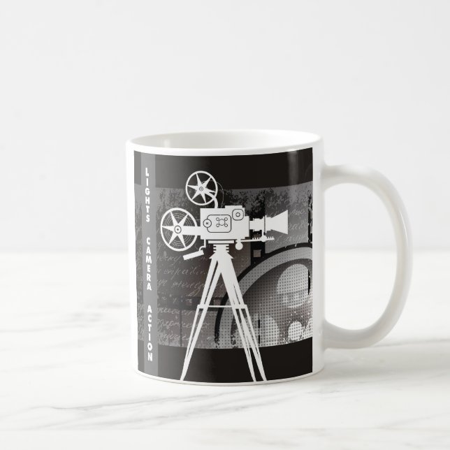 Lichter, Kamera, Aktions-Film-Thema-Kaffee-Tasse Kaffeetasse (Rechts)